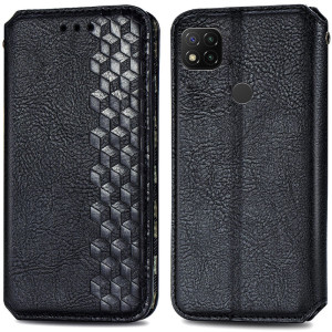Кожаный чехол-книжка GETMAN Cubic (PU) для Xiaomi Redmi 9C – Черный