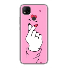 Чехол с принтом для Xiaomi Redmi 9c (AlphaPrint - Знак сердечка) – Знак Love