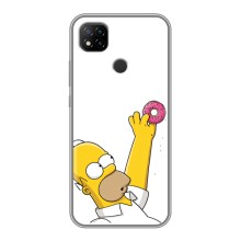 Чехол с Симпсонами для Xiaomi Redmi 9c (VPrint) (Гомер с пончиком)