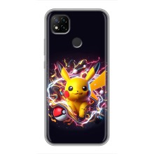 Чехол с Пикачу на Xiaomi Redmi 9c (Пикачу с мячом)