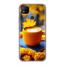 Чехол с уникальным дизайном «Осень с кофе» для Xiaomi Redmi 9c – Кофе с жёлтым