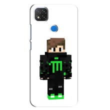 Чехлы для Xiaomi Redmi 9c (Персонажи Майн Крафт) (Зеленый мальчик)