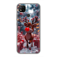 Яркий чехол для Xiaomi Redmi 9c с Зимними Оленятами – Олень среди подарков