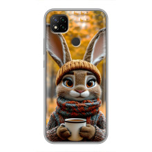 Печатный чехол «Зверята с кофе» для Xiaomi Redmi 9c – Зайчик с кофе