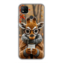 Печатный чехол «Зверята с кофе» для Xiaomi Redmi 9c – Жираф с кофе