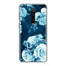 Чехлы (ART) Цветы на Xiaomi Redmi K20 (VPrint) (Голубые Бутоны)