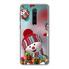 Чехлы на Новый Год Xiaomi Redmi K20 (Снеговик в шапке)