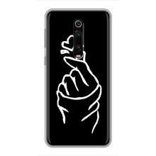 Чехлы (Знак сердечка) на Xiaomi Redmi K20 – Сердце на черном