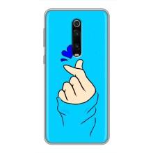 Чехлы (Знак сердечка) на Xiaomi Redmi K20 – Сердце на синем