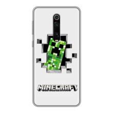 Чехол Майнкрафт на Xiaomi Redmi K20 (AlphaPrint) Minecraft (крипер Майнкрафт)