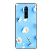 Чехол с Цветами для Xiaomi Redmi K20 – ромашки на голубом