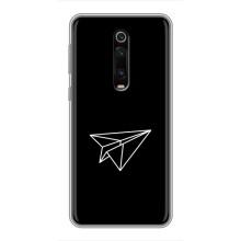 Чехол с картинками на черном фоне для Xiaomi Redmi K20 – Самолетик