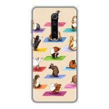 Чехол с Прикольным принтом на Xiaomi Redmi K20 – Ёга свинок