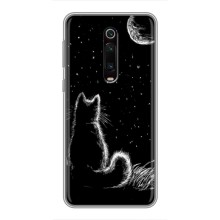 Чехол с принтом для Xiaomi Redmi K20 (AlphaPrint) Модные коты – Котик и луна