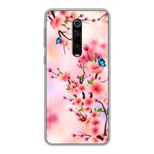 Чехол с принтом САКУРЫ на Xiaomi Redmi K20 – Бабочки на сакуре