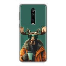 Чохол з принтом стильні тварини для Xiaomi Redmi K20:

				 українськими літерами: Ксіаомі Редмі К20 (Лось з кавою)