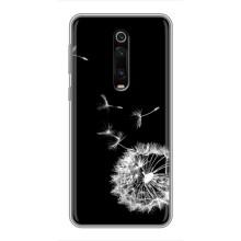 Силиконовый Чехол с одуванчиками на Xiaomi Redmi K20 – Одуванчик на чёрном