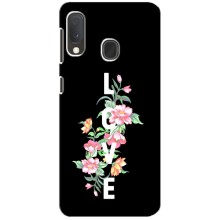 Чехлы для любимой на Самсунг Галакси А20е (VPrint) (Цветы LOVE)