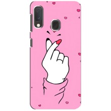 Чехол с принтом для Samsung A20e (AlphaPrint - Знак сердечка) – Знак Love