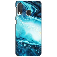 Мраморный чехол на Samsung A20e (VPrint) (Голубой мрамор)
