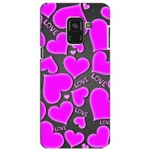 Чехлы для любимой на Самсунг А8 Плюс 2018, А730Ф (VPrint) (Pink hearts)