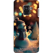 Чехлы на Новый Год Samsung A8 Plus, A8 Plus 2018, A730F – Снеговик праздничный
