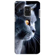 Чехлы с Котиками для Samsung A8 Plus,  A730F (VPrint) (Серый Кот)