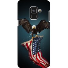 Чехол Флаг USA для Samsung A8 Plus, A8 Plus 2018, A730F (Орел и флаг)