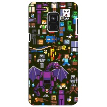 Чохол Майнкрафт на Samsung A8 Plus,  A730F (AlphaPrint) Minecraft (Колаж Майнкрафт)