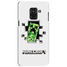 Чохол Майнкрафт на Samsung A8 Plus,  A730F (AlphaPrint) Minecraft (кріпер Майнкрафт)