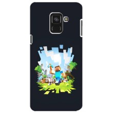 Чохол Майнкрафт на Samsung A8 Plus,  A730F (AlphaPrint) Minecraft (персонажі Minecraft)