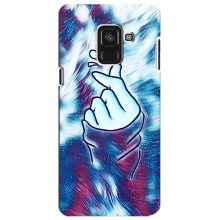 Чехол с принтом для Samsung A8 Plus,  A730F (AlphaPrint - Знак сердечка) – Радужное сердце