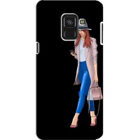 Чехол с картинкой Модные Девчонки Samsung A8 Plus, A8 Plus 2018, A730F (Девушка со смартфоном)