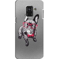 Чехол (ТПУ) Милые собачки для Samsung A8 Plus, A8 Plus 2018, A730F (Бульдог в очках)