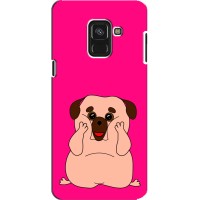 Чехол (ТПУ) Милые собачки для Samsung A8 Plus, A8 Plus 2018, A730F (Веселый Мопсик)