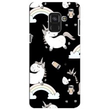 Чехол Unicorn на Samsung A8 Plus,  A730F (Единорог с кофе)