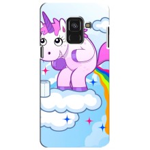 Чехол Unicorn на Samsung A8 Plus,  A730F (Радуга единорожка)