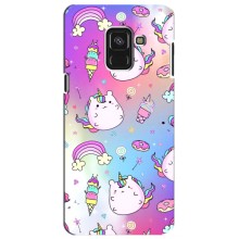 Чехол Unicorn на Samsung A8 Plus,  A730F (Радуга и Единорог)