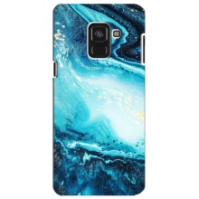 Мраморний чехол на Samsung A8 Plus,  A730F (VPrint) (Блакитний мрамор)