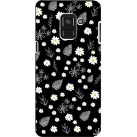 Чехлы с тематикой "ЦВЕТЫ" на Samsung A8 Plus, A8 Plus 2018, A730F (цветение на чорном)