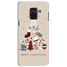 Рождественские Чехлы для Samsung A8 Plus, A8 Plus 2018, A730F (VPrint) (Merry Christmas)