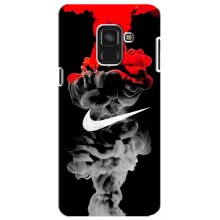 Силиконовый Чехол на Samsung A8 Plus,  A730F с картинкой Nike (Nike дым)