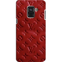 Текстурный Чехол Louis Vuitton для Самсунг А8 Плюс (2018) (Красный ЛВ)