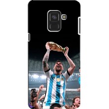 Чехлы Лео Месси Аргентина для Samsung A8, A8 2018, A530F (Счастливый Месси)