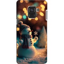 Чехлы на Новый Год Samsung A8, A8 2018, A530F (Снеговик праздничный)