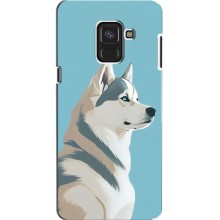 Чехол с Хаски для Samsung A8, A8 2018, A530F - (AlphaPrint) (Хаски арт)