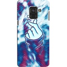 Чехол с принтом для Samsung A8, A8 2018, A530F (AlphaPrint - Знак сердечка) – Радужное сердце