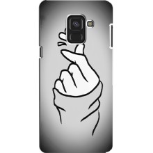 Чехол с принтом для Samsung A8, A8 2018, A530F (AlphaPrint - Знак сердечка) – Значок Love