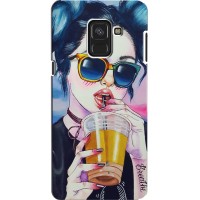 Чехол с картинкой Модные Девчонки Samsung A8, A8 2018, A530F – Девушка с коктейлем