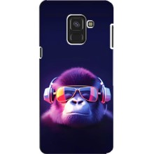 Чехол с Обезьянами Samsung A8, A8 2018, A530F - (AlphaPrint) (Стильная обезьяна)